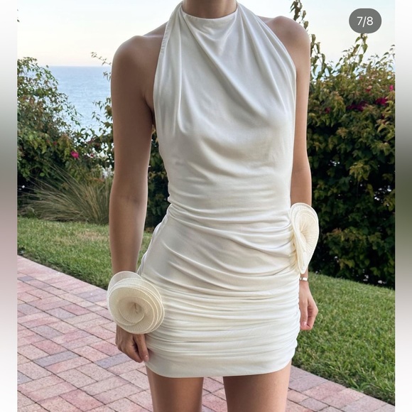 Magda Butrym Flower Appliqué Halter Dress - Picture 1 of 8